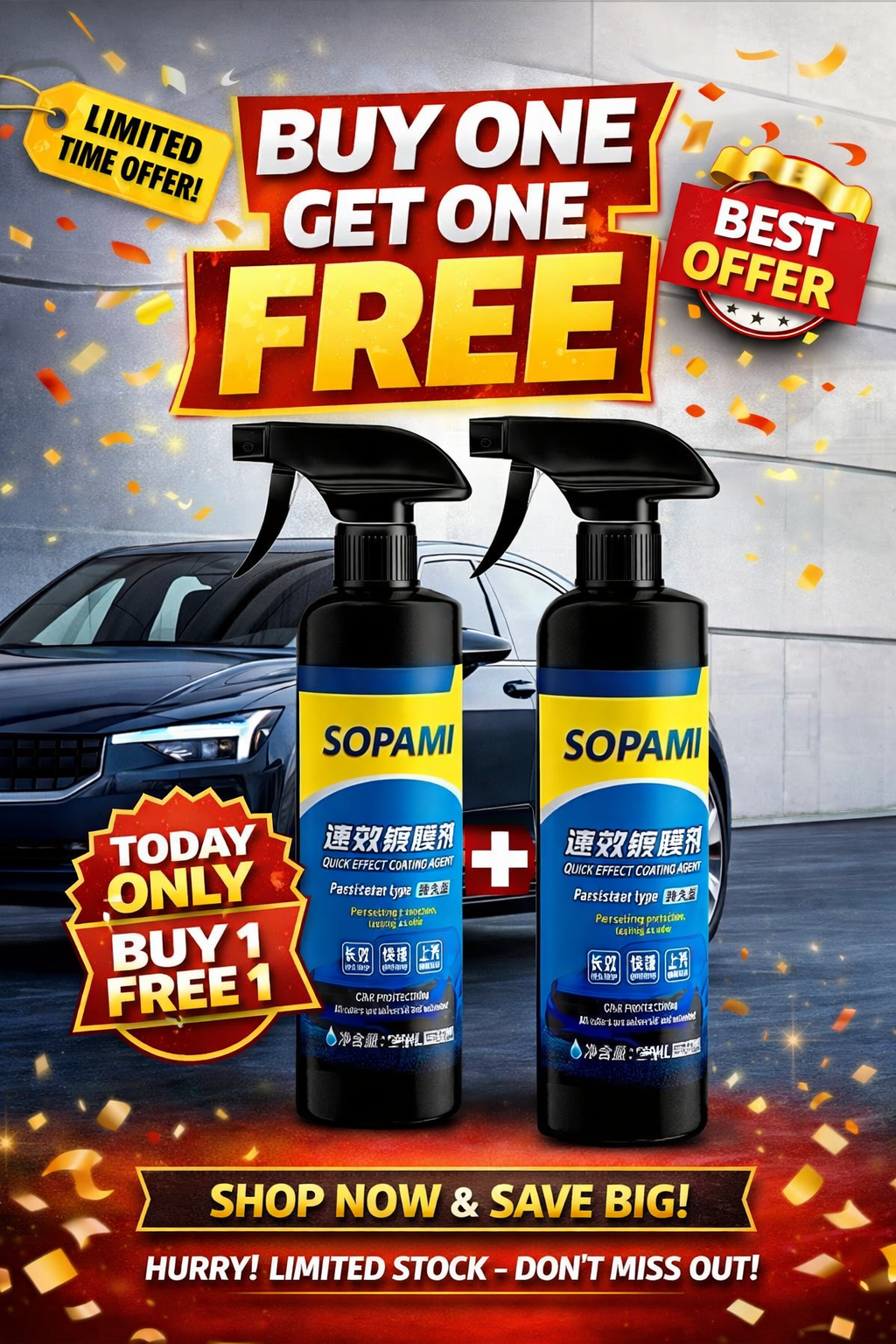Sopami Car Coating Spray 50ml Pack of 2